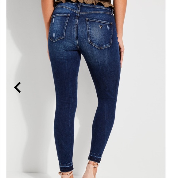 GUESS High Rise Skinny Jeans with Rips - Picture 4 of 8